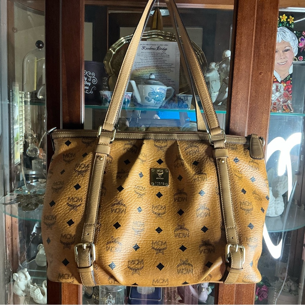 MCM Visetos Shoulder Tote Bag